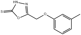 5-(m-トリルオキシメチル)-1,3,4-オキサジアゾール-2-チオール 化学構造式