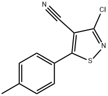 3-氯-5-(4-甲基苯基)异噻唑-4-甲腈 结构式