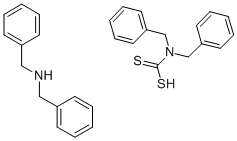 ビス(フェニルメチル)ジチオカルバミン酸・ジベンジルアミン 化学構造式