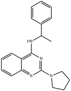 N-(1-phenylethyl)-2-(pyrrolidin-1-yl)quinazolin-4-aMine Structure