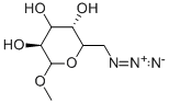 (3S,5S)-2-AZIDOMETHYL-6-METHOXY-TETRAHYDRO-PYRAN-3,4,5-TRIOL 化学構造式