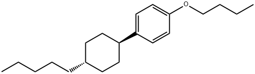 1β-(4-ブトキシフェニル)-4α-ペンチルシクロヘキサン 化学構造式