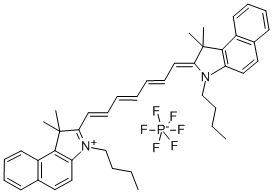 3-丁基-2-[7-(3-丁基-1,3-二氫-1,1-二甲基-2H-苯並[E]吲哚-2-亞基)-1,3,5-庚三烯-1-基]-1,1-二甲基-1H-苯並[E]吲哚六氟磷酸鹽,663161-10-2,结构式