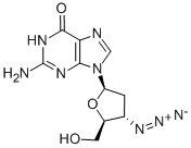 2-デオキソ-2',3'-ジデオキシ-2-イミノ-3'-アジドキサントシン 化学構造式