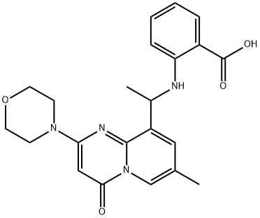 2-[[1-[7-Methyl-2-(morpholin-4-yl)-4-oxopyrido[1,2-a]pyrimidin-9-yl]ethyl]amino]benzoic acid|2-[[1-[7-甲基-2-(吗啉-4-基)-4-氧代-4H-吡啶并[1,2-A]嘧啶-9-基]乙基]氨基]苯甲酸