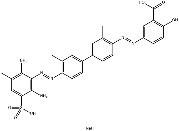 disodium 5-[[4'-[(2,6-diamino-3-methyl-5-sulphonatophenyl)azo]-3,3'-dimethyl[1,1'-biphenyl]-4-yl]azo]salicylate,6637-88-3,结构式