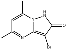 3-ブロモ-5,7-ジメチルピラゾロ[1,5-A]ピリミジン-2(1H)-オン 化学構造式