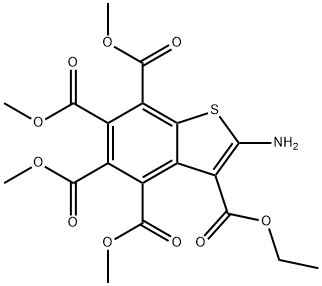 2-Aminobenzo[b]thiophene-3,4,5,6,7-pentacarboxylic acid 3-ethyl 4,5,6,7-tetramethyl ester Struktur