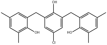 4-chloro-2,6-bis[(2-hydroxy-3,5-dimethyl-phenyl)methyl]phenol 结构式