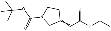 tert-butyl (3Z)-3-(2-ethoxy-2-oxoethylidene)pyrrolidine-1-carboxylate Struktur