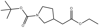 3-PYRROLIDINEACETIC ACID, 1-[(1,1-DIMETHYLETHOXY)CARBONYL]-, ETHYL ESTER Structure