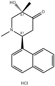 4-Piperidone, 1-equatorial,3-axial-dimethyl-3-equatorial-hydroxy-6-equ atorial-(1-naphthyl)-, hydrochloride|