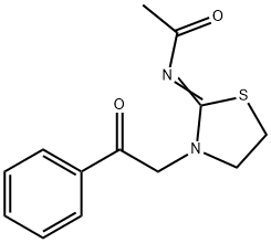 N-[3-(2-oxo-2-phenylethyl)thiazolidin-2-ylidene]acetamide ,6649-36-1,结构式