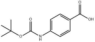 4-(tert-ブトキシカルボニルアミノ)安息香酸 化学構造式