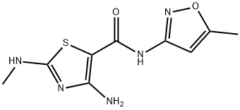 5-Thiazolecarboxamide,4-amino-2-(methylamino)-N-(5-methyl-3-isoxazolyl)- Struktur