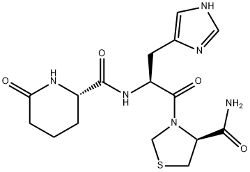 [2S-[2R*[R*(R*)]]]-N-[2-[4-(aminocarbonyl)-3-thiazolidinyl]-1-(1H-imidazol-4-ylmethyl)-2-oxoethyl]-6-oxopiperidine-2-carboxamide Struktur