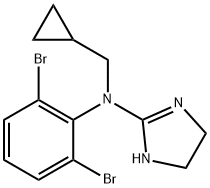 2-(N-(Cyclopropylmethyl)-N-(2,6-dibromophenyl)amino)-2-imidazoline 化学構造式