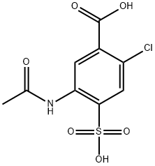 5-Acetylamino-2-chloro-4-sulfobenzoic acid Struktur