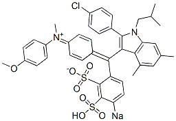 6661-41-2 N-[4-[[2-(4-Chlorophenyl)-1-(2-methylpropyl)-4,6-dimethyl-1H-indol-3-yl](2-sulfonato-4-sodiosulfophenyl)methylene]-2,5-cyclohexadien-1-ylidene]-N-methyl-4-methoxybenzenaminium