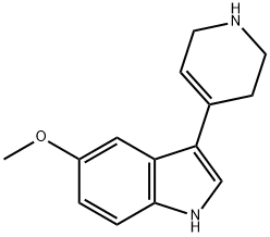 5-メトキシ-3-(1,2,3,6-テトラヒドロピリジン-4-イル)-1H-インドール 化学構造式