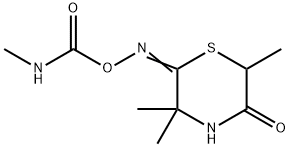 2,5-Thiomorpholinedione, 3,3,6-trimethyl-, 2-(O-((methylamino)carbonyl )oxime) 化学構造式
