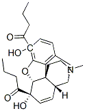 7,8-ジデヒドロ-4,5α-エポキシ-17-メチルモルフィナン-3,6α-ジオール3,6-ジブタノアート 化学構造式