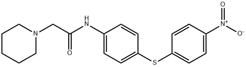N-[4-[(4-ニトロフェニル)チオ]フェニル]-1-ピペリジンアセトアミド 化学構造式