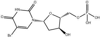 5-溴-2'-脱氧尿苷 5'-单磷酸酯 结构式