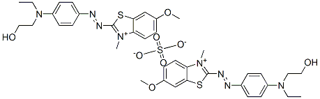 bis[2-[[4-[ethyl(2-hydroxyethyl)amino]phenyl]azo]-6-methoxy-3-methylbenzothiazolium] sulphate Struktur