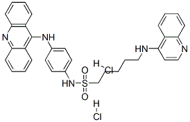 N-[4-(acridin-9-ylamino)phenyl]-5-(quinolin-4-ylamino)pentane-1-sulfon amide dihydrochloride Structure