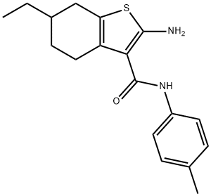 667412-54-6 2-AMINO-6-ETHYL-N-(4-METHYLPHENYL)-4,5,6,7-TETRAHYDRO-1-BENZOTHIOPHENE-3-CARBOXAMIDE