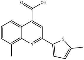 8-甲基-2-(5-甲基-2-噻吩)-喹啉-4-羧酸 结构式