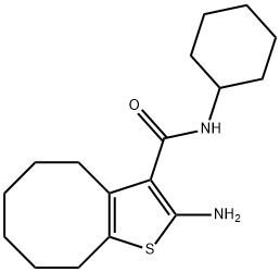 2-AMINO-N-CYCLOHEXYL-4,5,6,7,8,9-HEXAHYDROCYCLOOCTA[B]THIOPHENE-3-CARBOXAMIDE 化学構造式