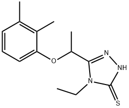5-[1-(2,3-ジメチルフェノキシ)エチル]-4-エチル-4H-1,2,4-トリアゾール-3-チオール 化学構造式