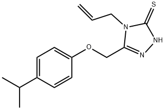 4-アリル-5-[(4-イソプロピルフェノキシ)メチル]-4H-1,2,4-トリアゾール-3-チオール 化学構造式