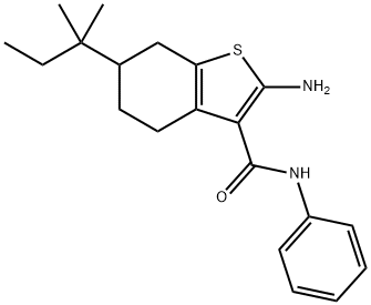 2-AMINO-6-(1,1-DIMETHYLPROPYL)-N-PHENYL-4,5,6,7-TETRAHYDRO-1-BENZOTHIOPHENE-3-CARBOXAMIDE 结构式