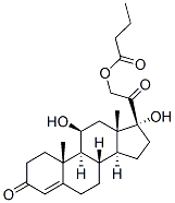 11beta,17,21-trihydroxypregn-4-ene-3,20-dione 21-butyrate  Struktur