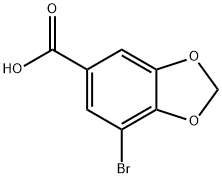 7-ブロモベンゾ[D][1,3]ジオキソール-5-カルボン酸 化学構造式