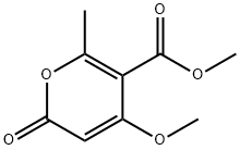2-Methyl-4-methoxy-6-oxo-6H-pyran-3-carboxylic acid methyl ester,668-40-6,结构式