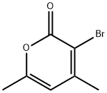 3-ブロモ-4,6-ジメチル-2H-ピラン-2-オン 化学構造式