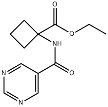 Cyclobutanecarboxylic acid, 1-[(5-pyrimidinylcarbonyl)amino]-, ethyl ester (9CI),669066-15-3,结构式