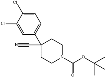 1-BOC-4-CYANO-4-(3,4-CHLOROPHENYL)-PIPERIDINE Structure