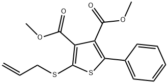 2-Phenyl-5-(2-propenylthio)-3,4-thiophenedicarboxylic acid dimethyl ester Structure