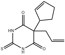 5-Allyl-5-(2-cyclopenten-1-yl)-2,3-dihydro-2-thioxo-4,6(1H,5H)-pyrimidinedione,66941-60-4,结构式