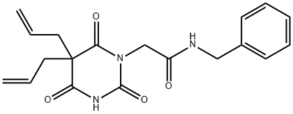 5,5-Diallyl-1-(N-benzylcarbamoylmethyl)-2,4,6(1H,3H,5H)-pyrimidinetrione Struktur
