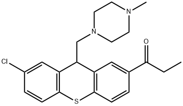 7-Chloro-9-[(4-methylpiperazino)methyl]-2-(propionyl)-9H-thioxanthene 结构式