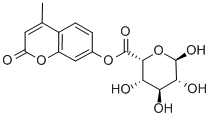 2-オキソ-4-メチル-2H-1-ベンゾピラン-7-イルα-L-イドピラノシドウロン酸 化学構造式