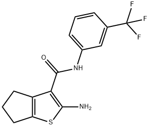 2-氨基-N-(3-(三氟甲基)苯基)-5,6-二氢-4H-环戊二烯[B]噻吩-3-甲酰胺 结构式