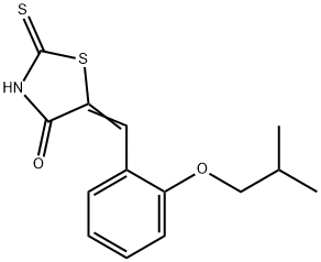 (5E)-5-(2-イソブトキシベンジリデン)-2-メルカプト-1,3-チアゾール-4(5H)-オン 化学構造式