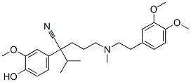 2-(3-メトキシ-4-ヒドロキシフェニル)-5-[(3,4-ジメトキシフェネチル)メチルアミノ]-2-イソプロピルバレロニトリル 化学構造式